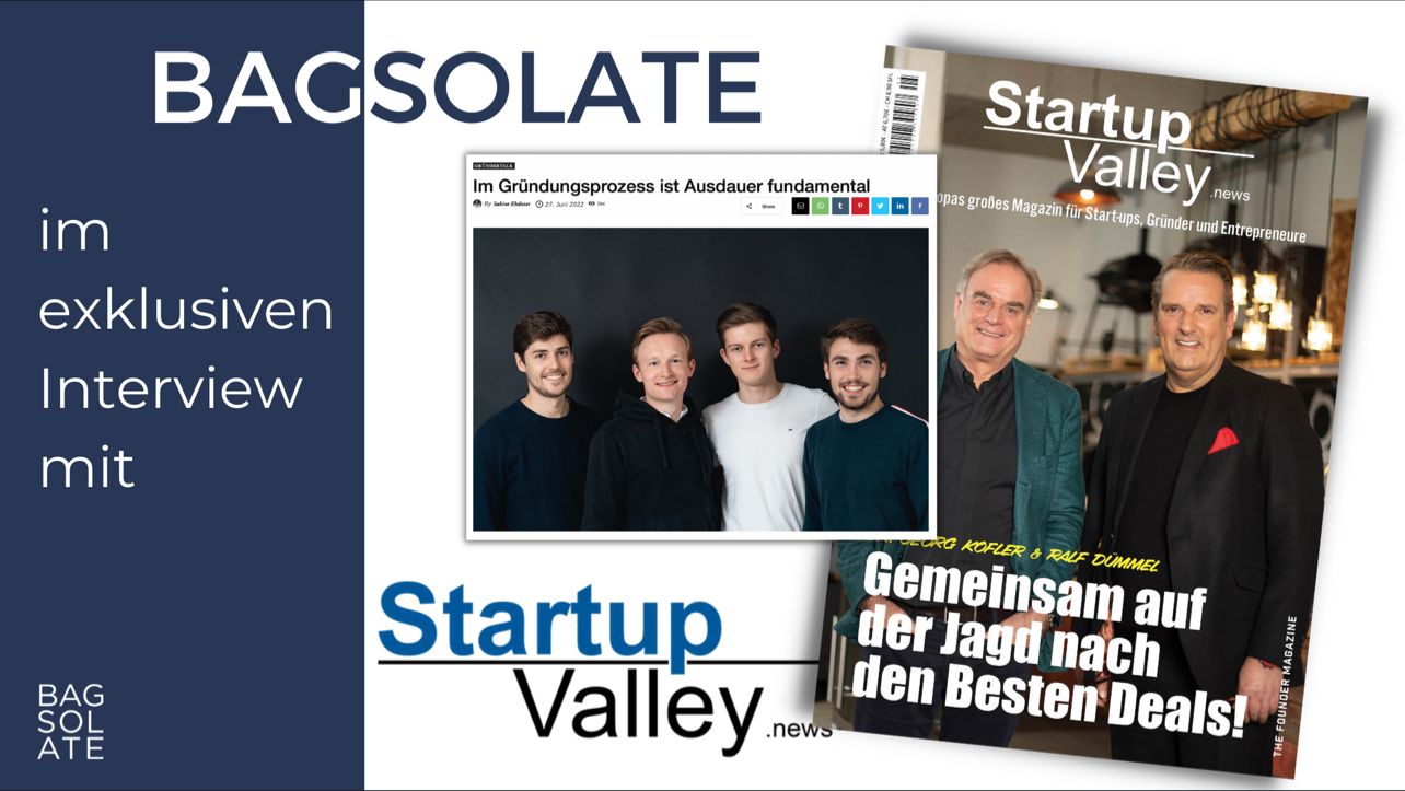 BAGSOLATE im StartupValley Magazine